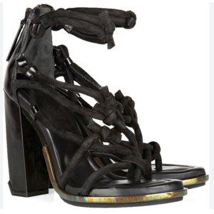 Alexander Wang Tempest knotted heel sandal with iridescent detailing 38
